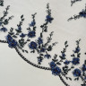 Кружево вышивка на сетке синие цветы 24 см цв 491, 1 м (Р001-284-491) 